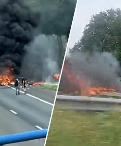 Dramatyczny wypadek w Holandii. Samolot runął na autostradę