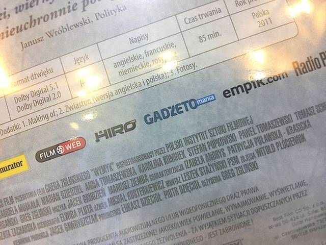 Patronat nad wydaniem DVD filmu