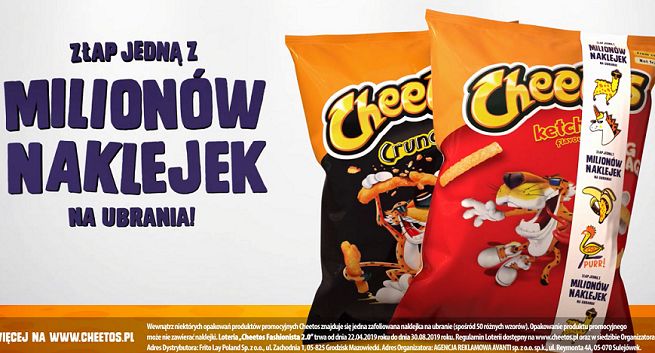 Naklejki na ubrania w promocji chrupek Cheetos (wideo)