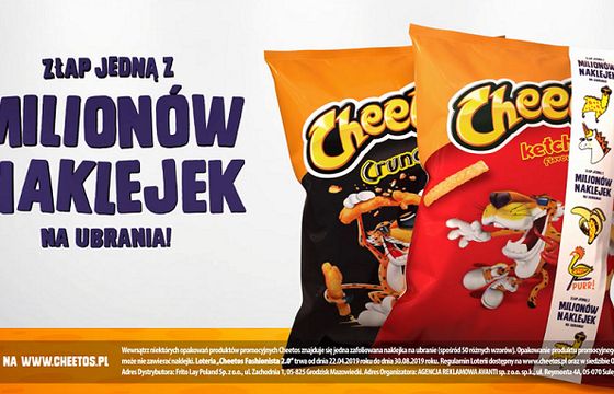 Naklejki na ubrania w promocji chrupek Cheetos (wideo)