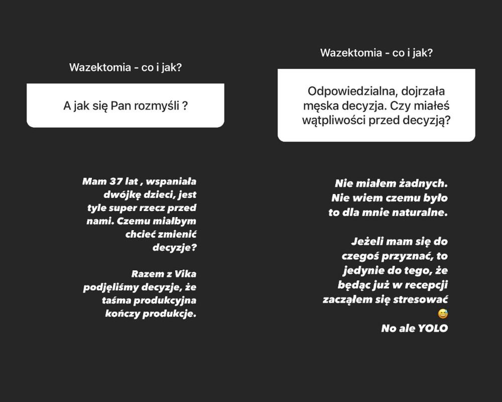 Ekskluzywny Menel o wazektomii