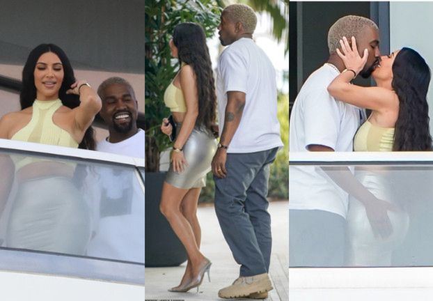 Zakochani Kim Kardashian i Kanye West obściskują się w nowym apartamencie