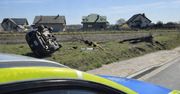 Sokołów Podlaski: Pijany kierowca dachował Mustangiem