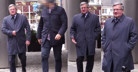 Komorowski z obstawą BOR-u wychodzi z "Dzień Dobry TVN"