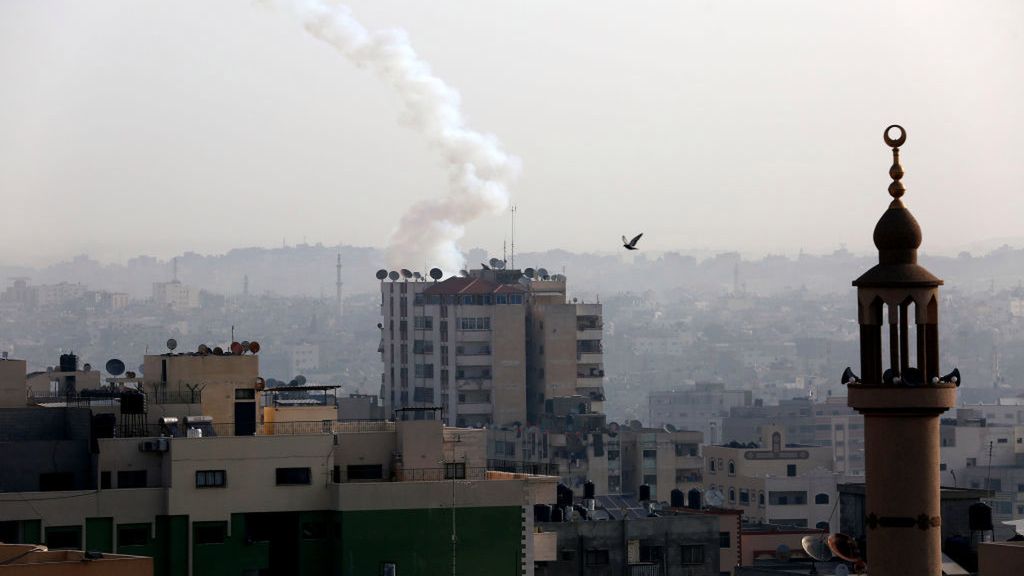 atak rakietowy w Strefie Gazy