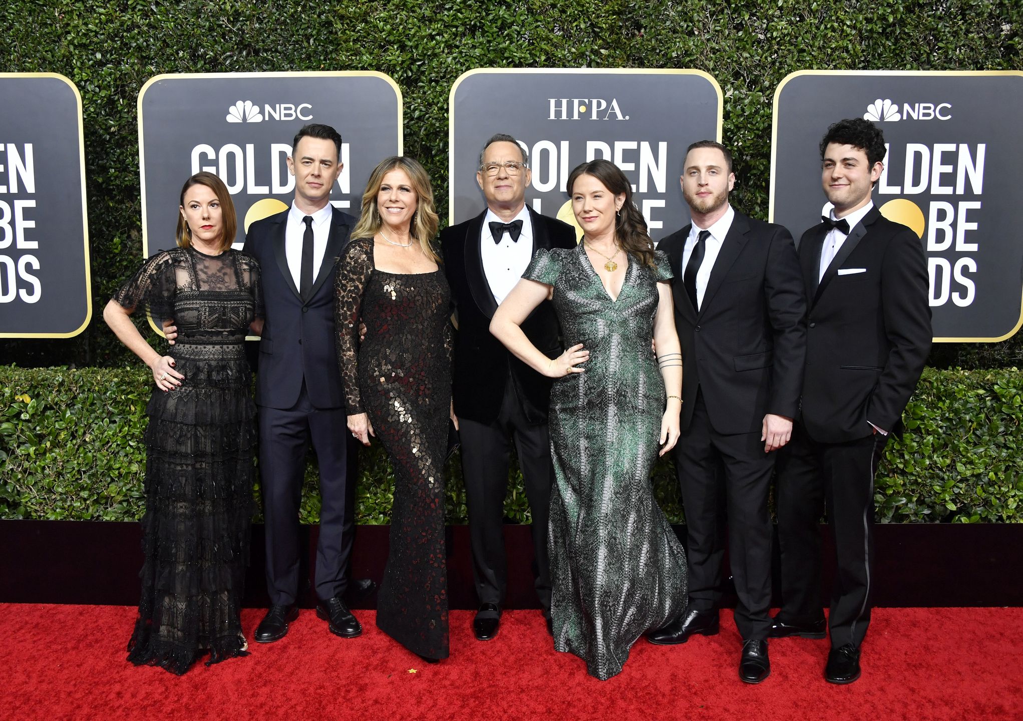 Tom Hanks z żoną i dziećmi - E.A. Hanks w zielonej sukience 