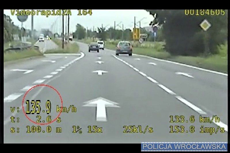 Wrocław. 135 km/h na terenie miasta. Kierowca nie miał świadomości, ile jedzie