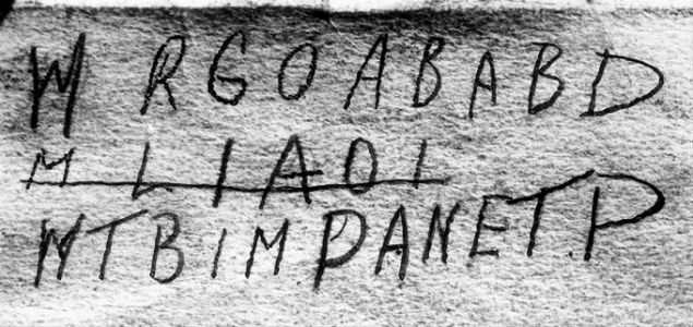 Fragment nierozszyfrowanego dotąd kodu związanego ze sprawą Człowieka z Somerton 