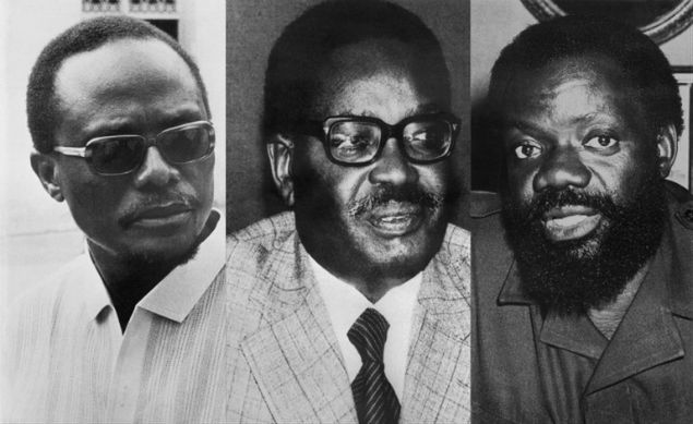 Roberto Holden (FNLA), Agostinho Neto (MPLA) i Jonas Savimbi (UNITA) 