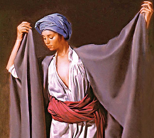 Amerykański malarz William Whitaker przedstawił Kartymanduę jako kruchą kobietę 