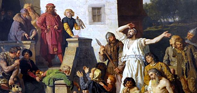 Kazimierz Wielki na obrazie Wojciecha Gersona 'Przyjęcie Żydów' (fragment) 