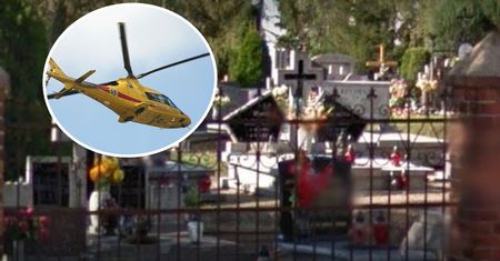 Dramat na cmentarzu w Wielkopolsce. Lądował helikopter. Dziecko w szpitalu
