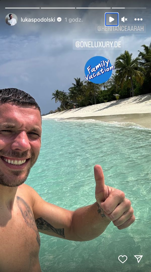 Lukas Podolski na Malediwach