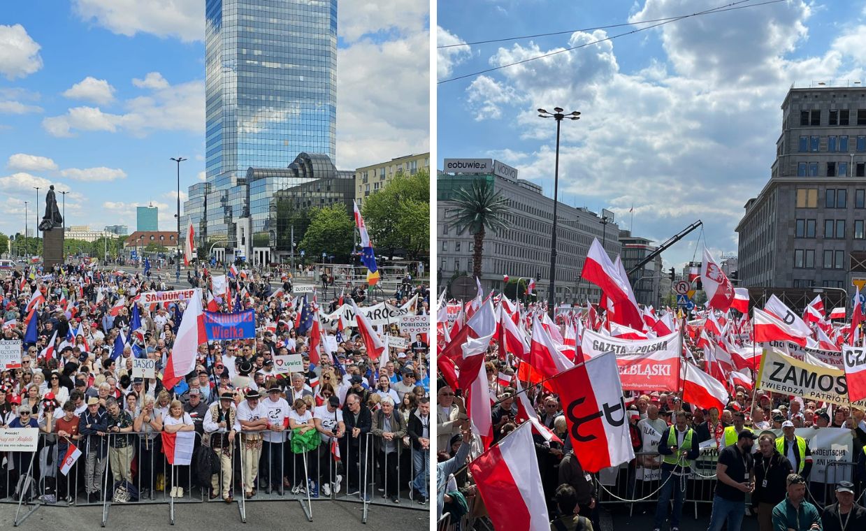 Tłumy na obu marszach w Warszawie