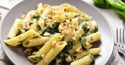 Penne ze szpinakiem i serem Lazur
