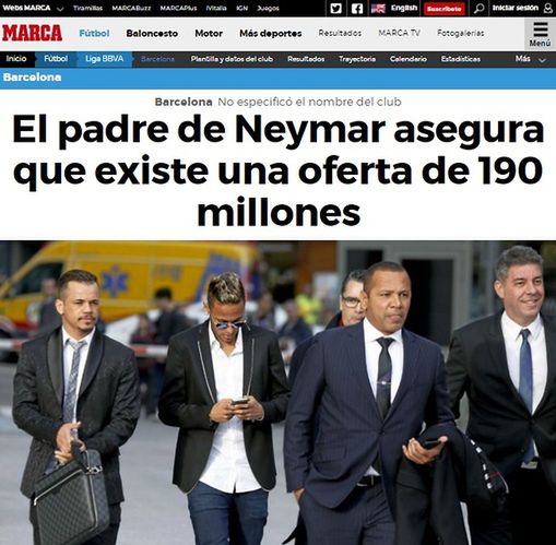 Neymar z ojcem w drodze na przesłuchanie (źródło: MARCA)