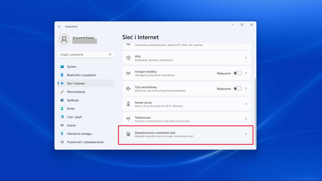 Windows 11: sieć i Internet