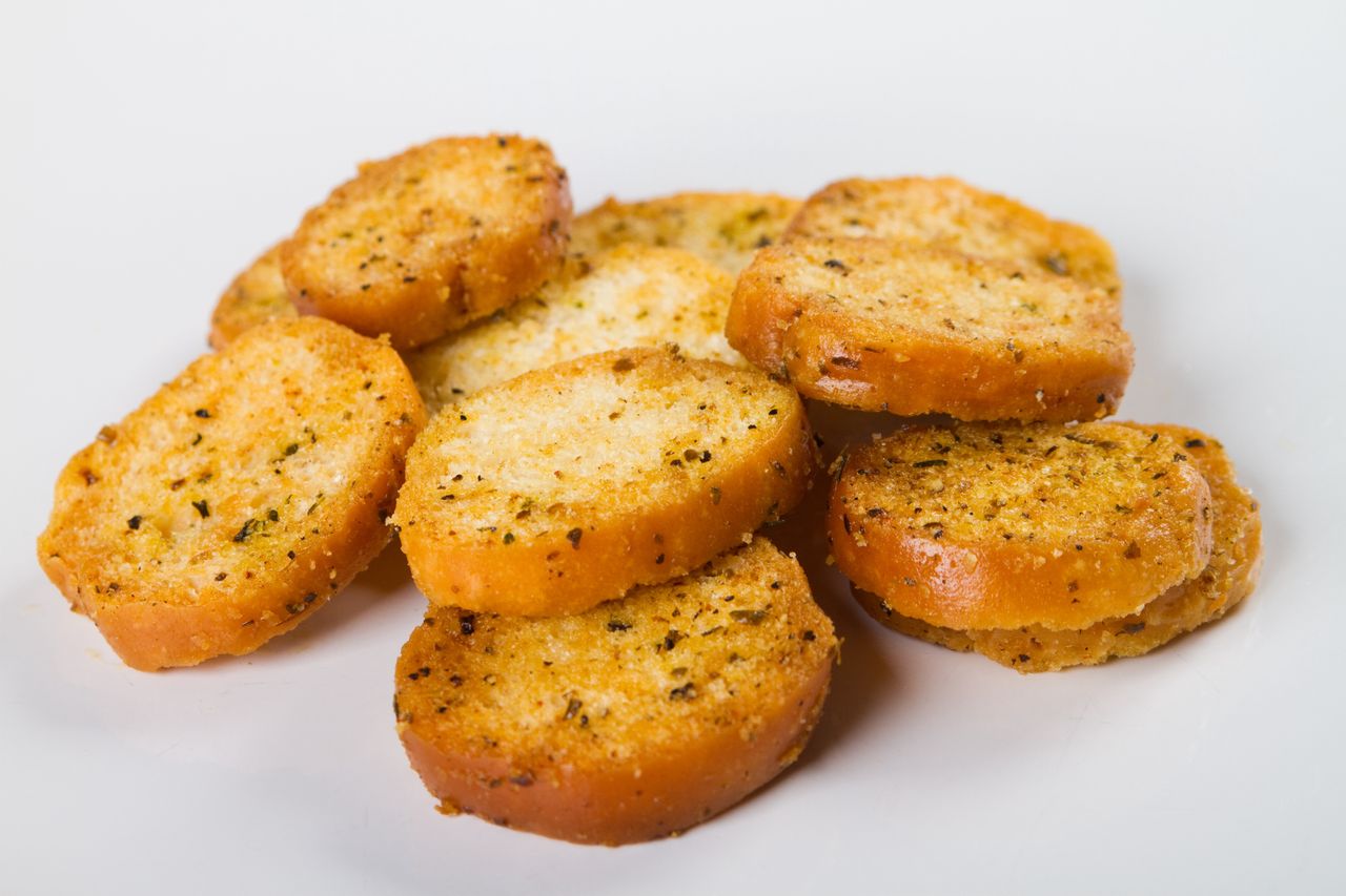 Bread chips crunch delightfully