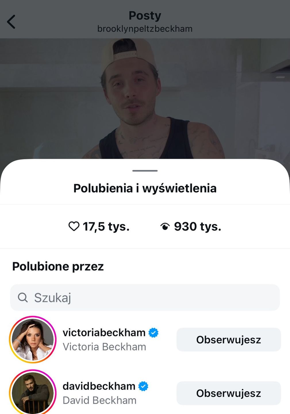 David i Victoria lubią kulinarne popisy syna