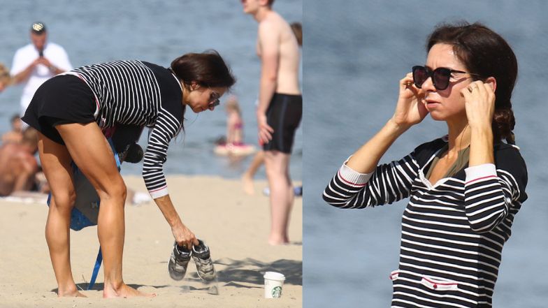 Marta Kaczyńska wypoczywa na sopockiej plaży