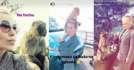 Doda poleciała na Gibraltar karmić małpy. "Kiedy masz dużo na głowie"... (FOTO)