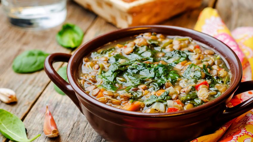 Soczewica gotowana z dodatkiem soli