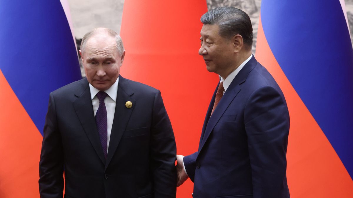 President Putin' State Visit To China - Day One
BEIJING, CHINA - MAY 16: (RUSSIA OUT) Russian President Vladimir Putin (L) and Chinese President Xi Jinping (R) shake hands during a bilateral meeting on May 16, 2024 in Beijing, China. Putin is in China for a two-day state visit. (Photo by Contributor/Getty Images)
Contributor