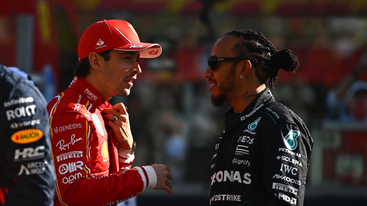 Getty Images / Rudy Carezzevoli / Na zdjęciu: Charles Leclerc (z lewej) i Lewis Hamilton