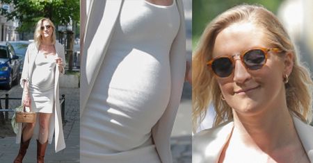 Lara Gessler w opiętej sukience eksponuje ciążowy brzuszek po wyjściu z "Dzień Dobry TVN" (ZDJĘCIA)