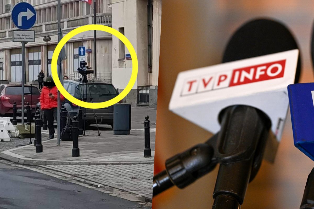 Pod siedzibą TVP Info czeka już operator. Chcą transmitować na żywo "siłowe" przejęcie