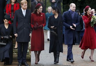 Księżne Kate i Meghan wychodzą ramię w ramię ze świątecznej mszy (ZDJĘCIA)