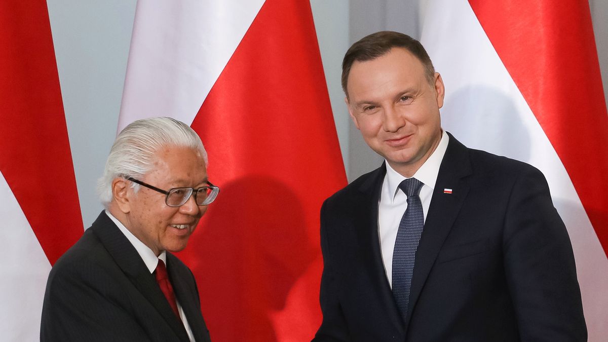 Tony Tan Keng Yam, prezydent Singapuru i Andrzej Duda.