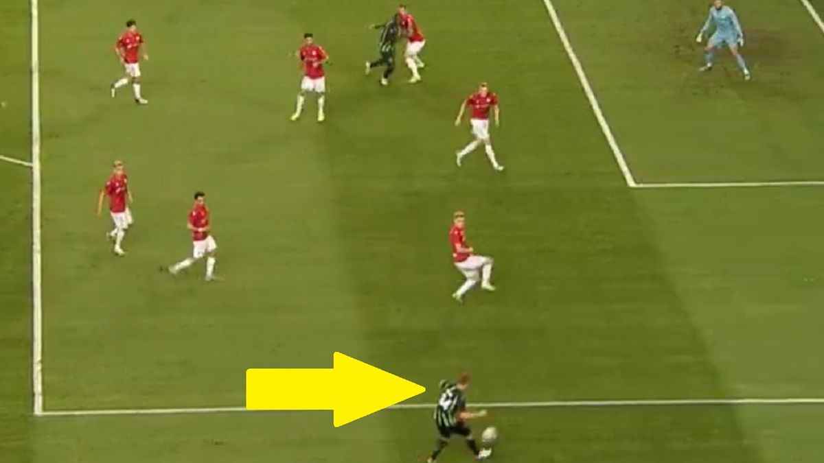 Twitter / Screen / Polsat Sport / Na zdjęciu: Wisła Kraków bardzo szybko straciła dwa gole w meczu z Cercle Brugge