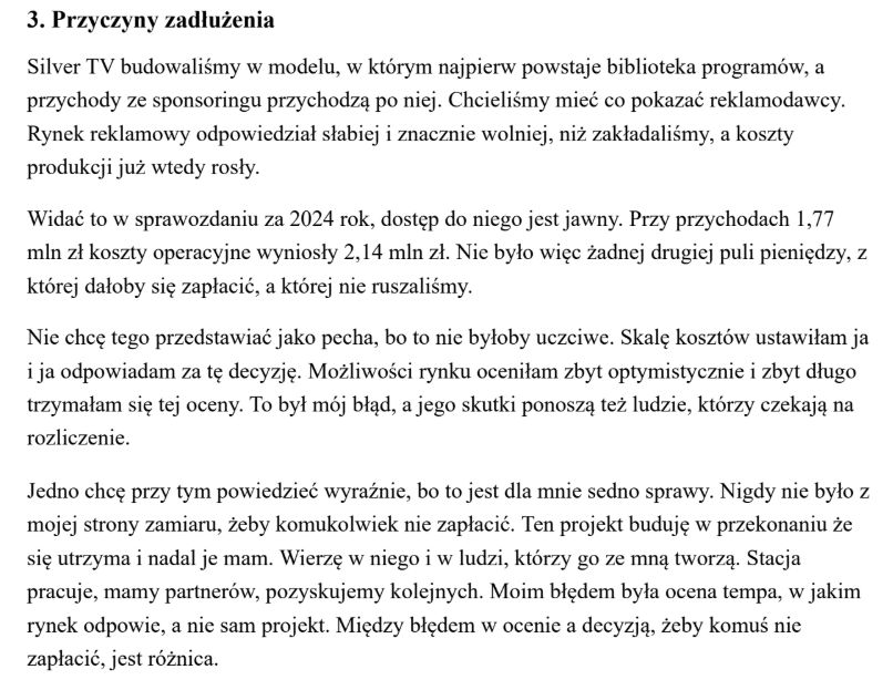 Skandal w telewizji dla seniorów