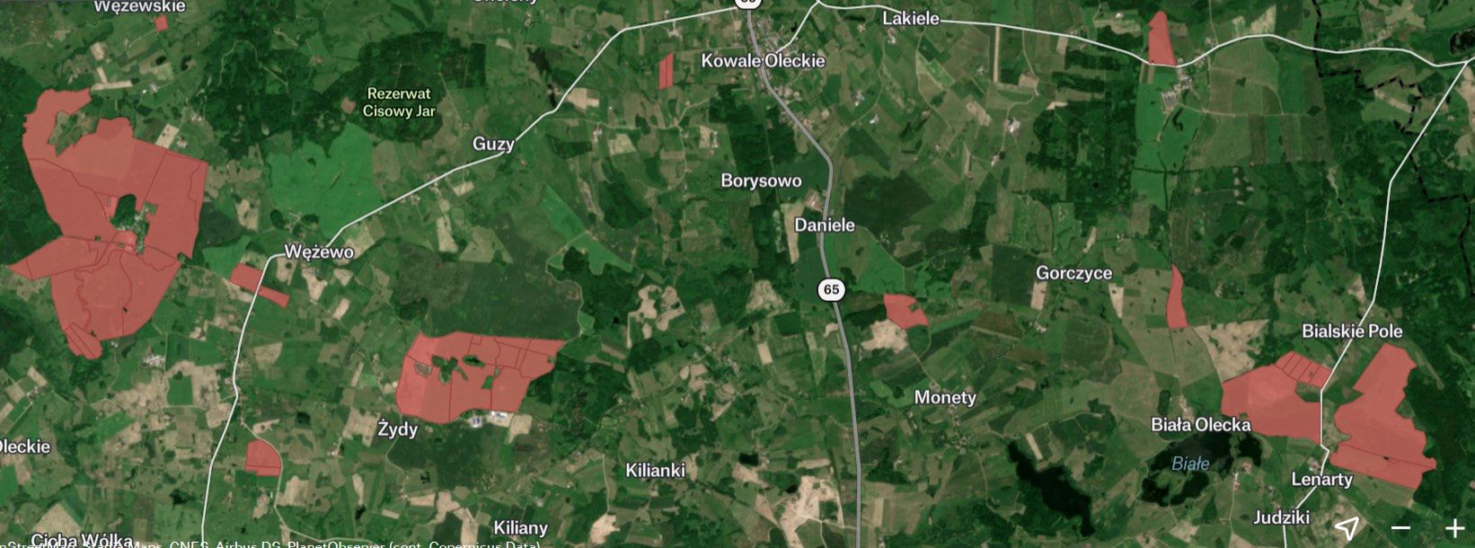 Gmina Kowale Oleckie. Mapa i planowane farmy fotowoltaiczne 