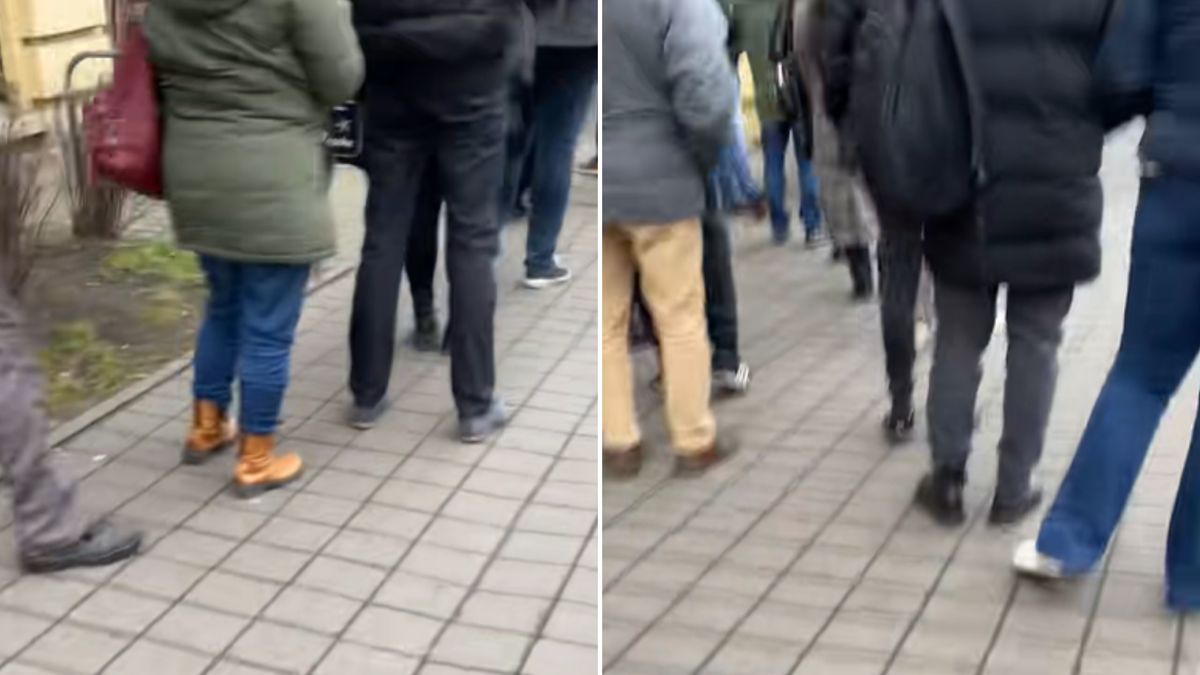 Ogromna kolejka przed cukiernią we Wrocławiu.