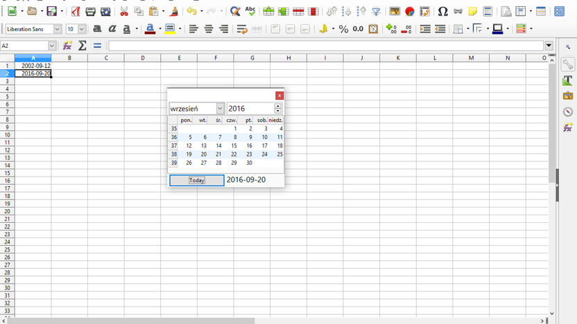 Calendar for Calc 2