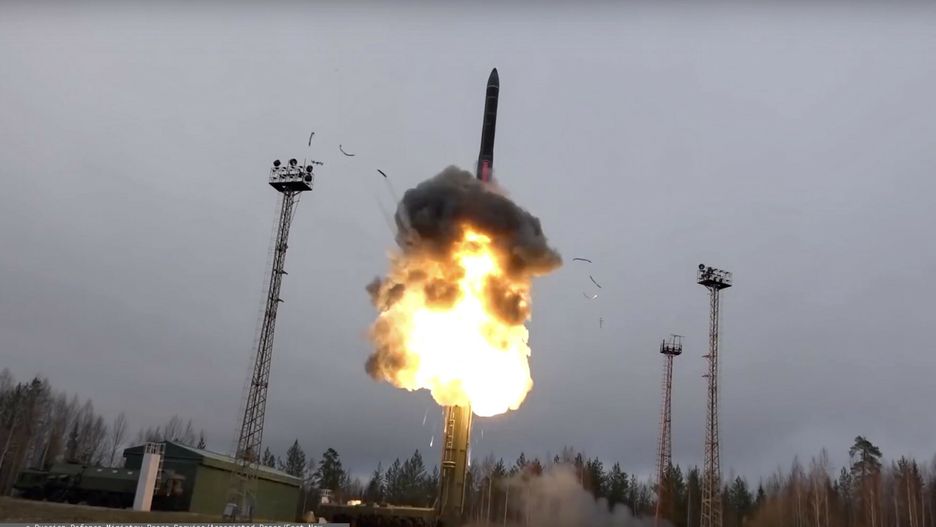 arch37
In this photo taken from undated footage distributed by Russian Defense Ministry Press Service, an intercontinental ballistic missile lifts off from a truck-mounted launcher somewhere in Russia. The Russian military said the Avangard hypersonic weapon entered combat duty on Friday. The Kremlin has made modernization of Russia's strategic nuclear forces one of its top priorities. (Russian Defense Ministry Press Service via AP)
Russian Defense Ministry Press Service