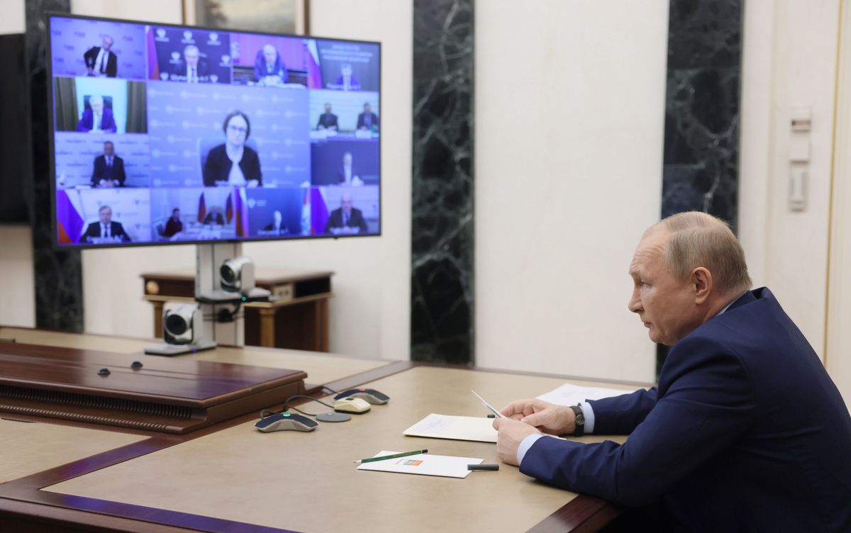 Wideokonferencja prezydenta Rosji Władimira Putina