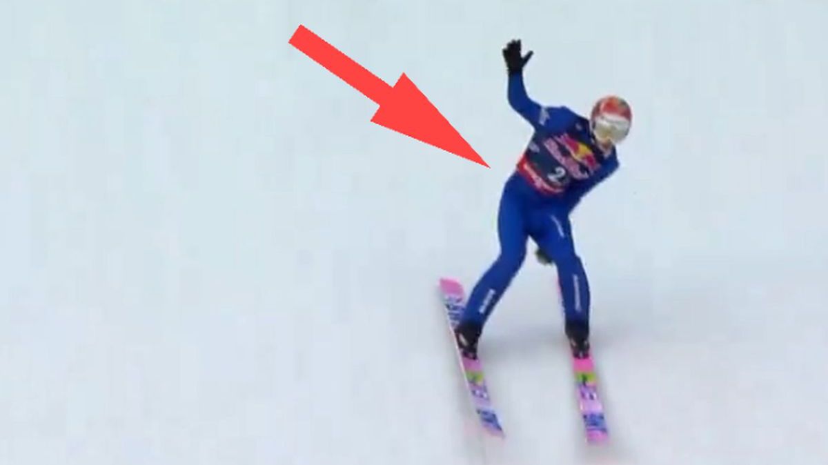 Twitter / twitter.com/sport_tvppl / Na zdjęciu: skok Pawła Wąska na MŚ 2024 w lotach