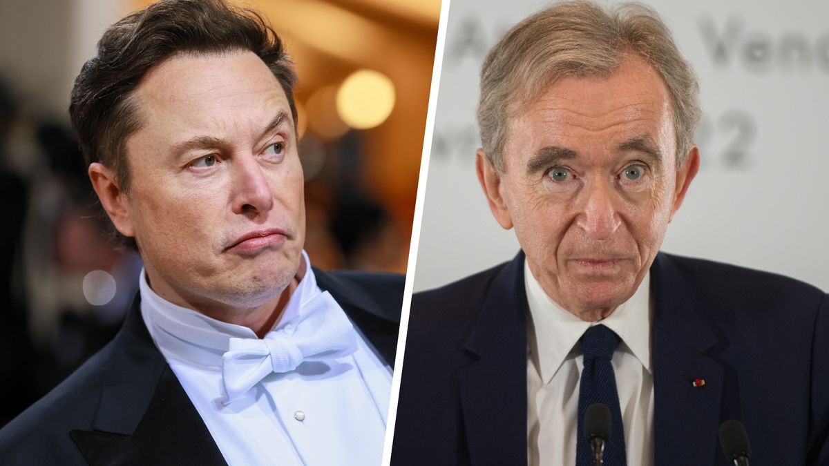 Na zdjęciu po lewej Elon Musk, po prawej - Bernard Arnault