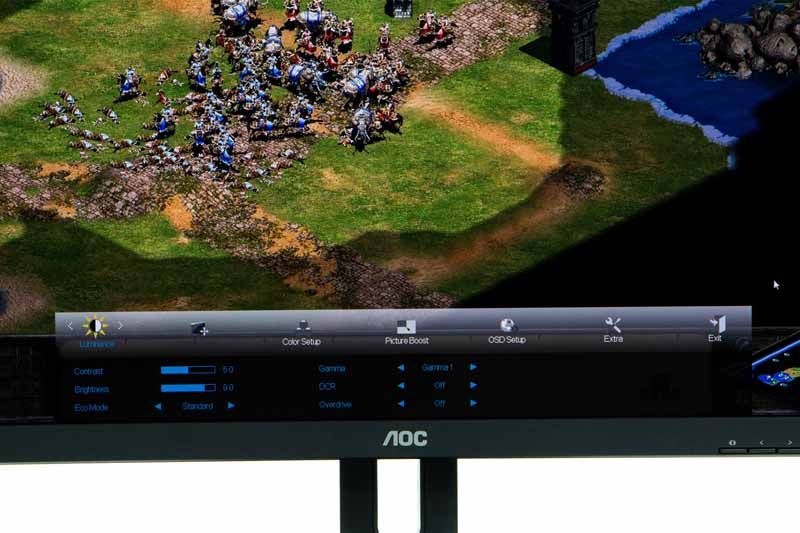 AOC X24P1 menu OSD