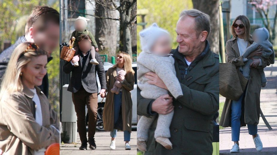 Rodzina Tusków idzie ze święconką 