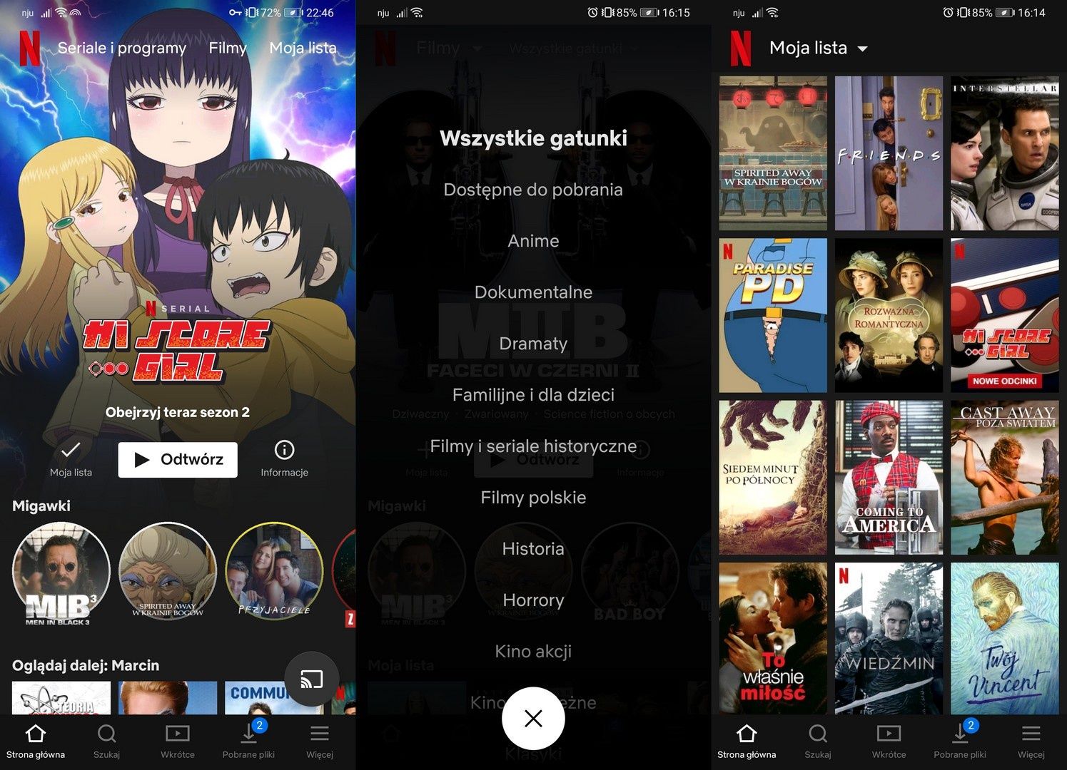 Netflix na smartfonie