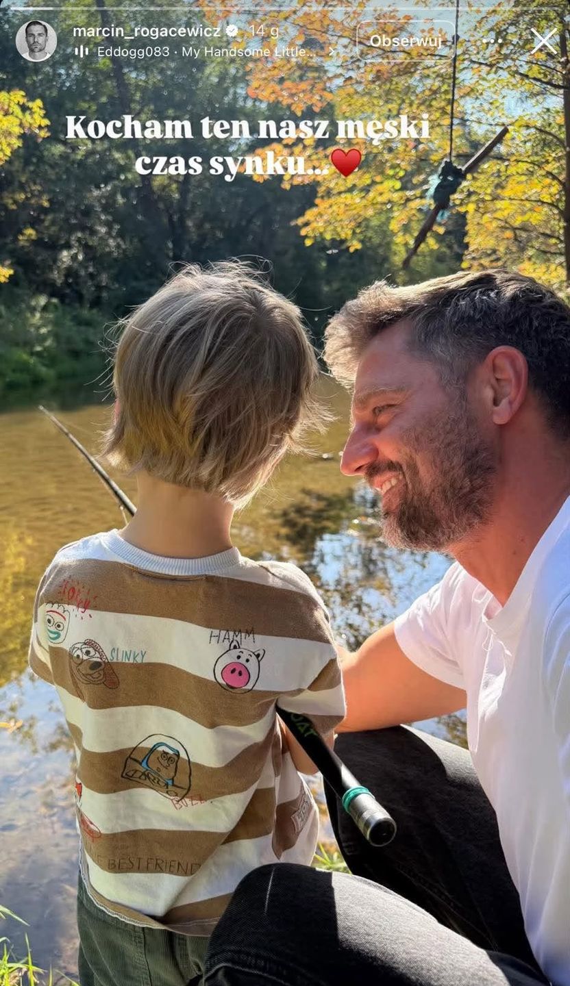 Marcin Rogacewicz z synem