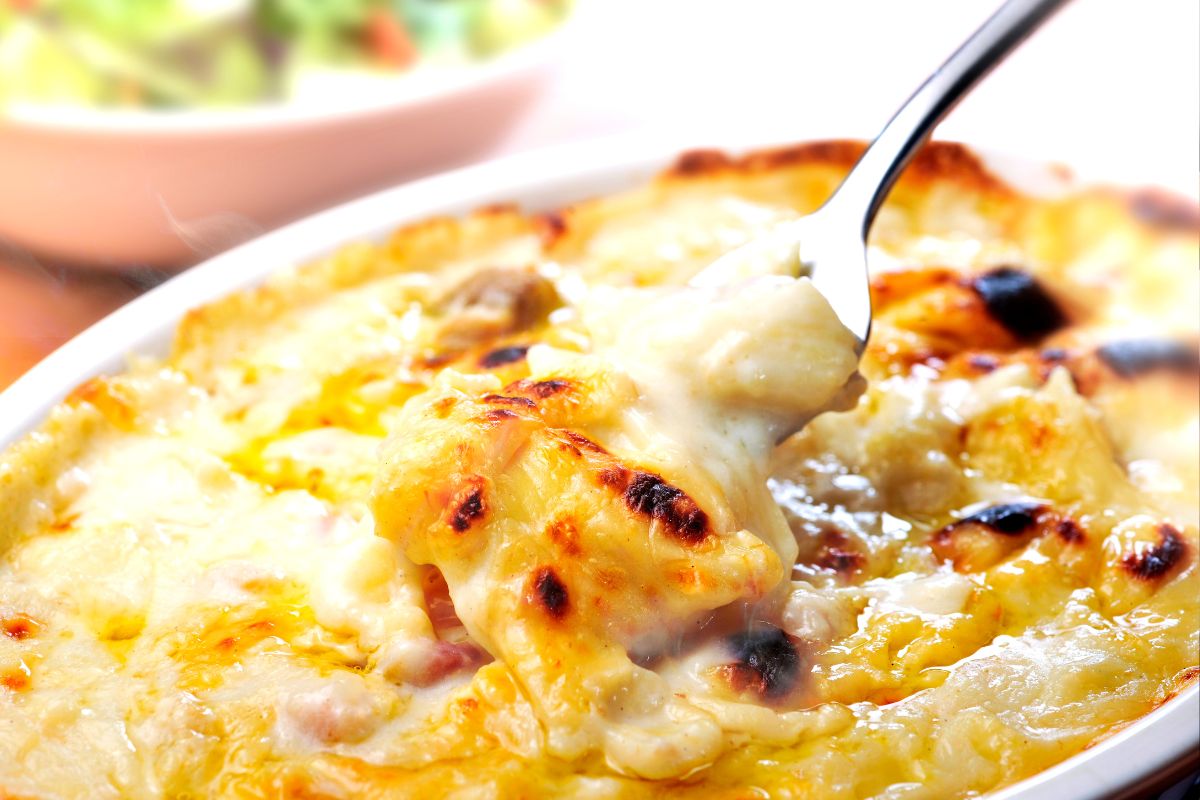 Gratin, that is French style potato casserole