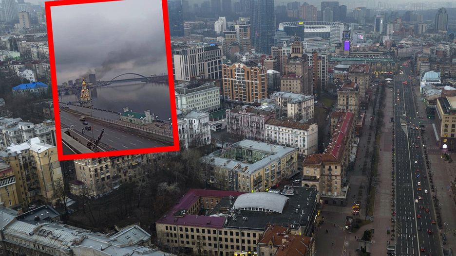 Eksplozja widoczna z Kijowa, fot. AP/Associated Press/East News/Twitter screenshot