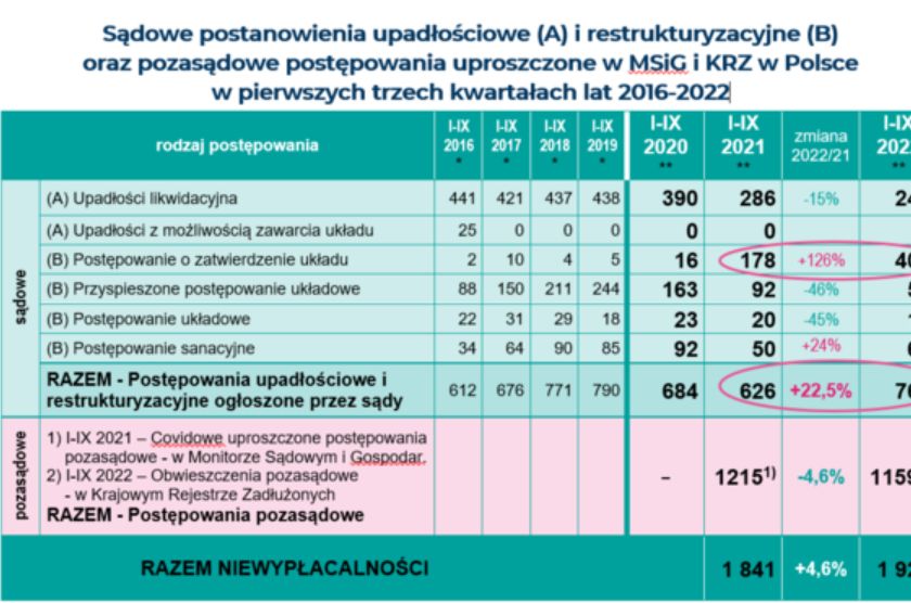 Rośnie niewypłacalność firm. 