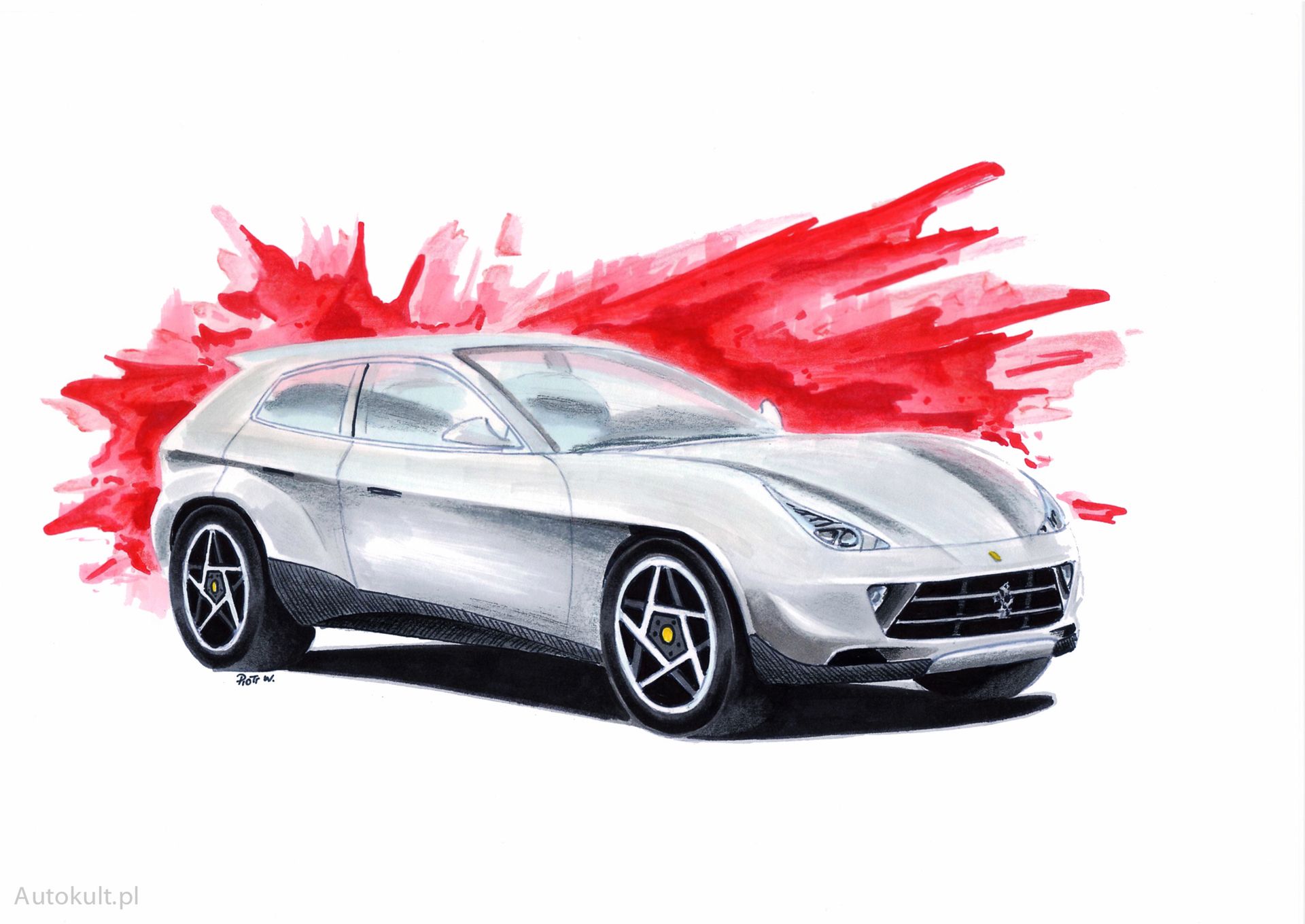 Nasza wizja SUV-a Ferrari (rys. Piotr Włodarczyk)