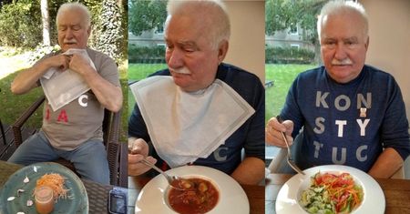 Zmotywowany Lech Wałęsa chwali się dietą: zakwas buraczany, JAJECZNICA Z KALAFIORA I KAWA Z CYKORII (ZDJĘCIA)